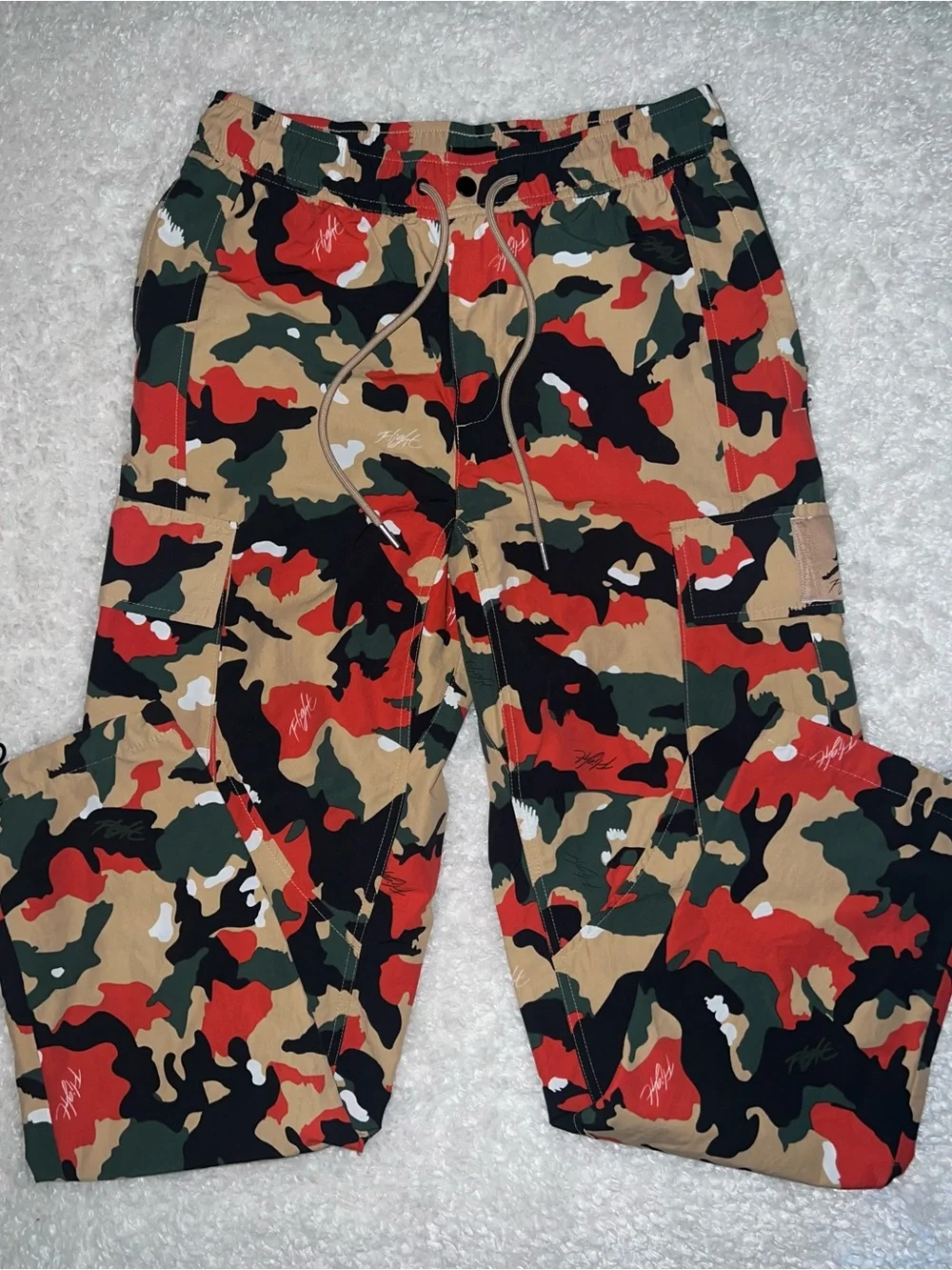 Jordan Men’s Camo Cargo Pants in Red, Green, Tan, Black